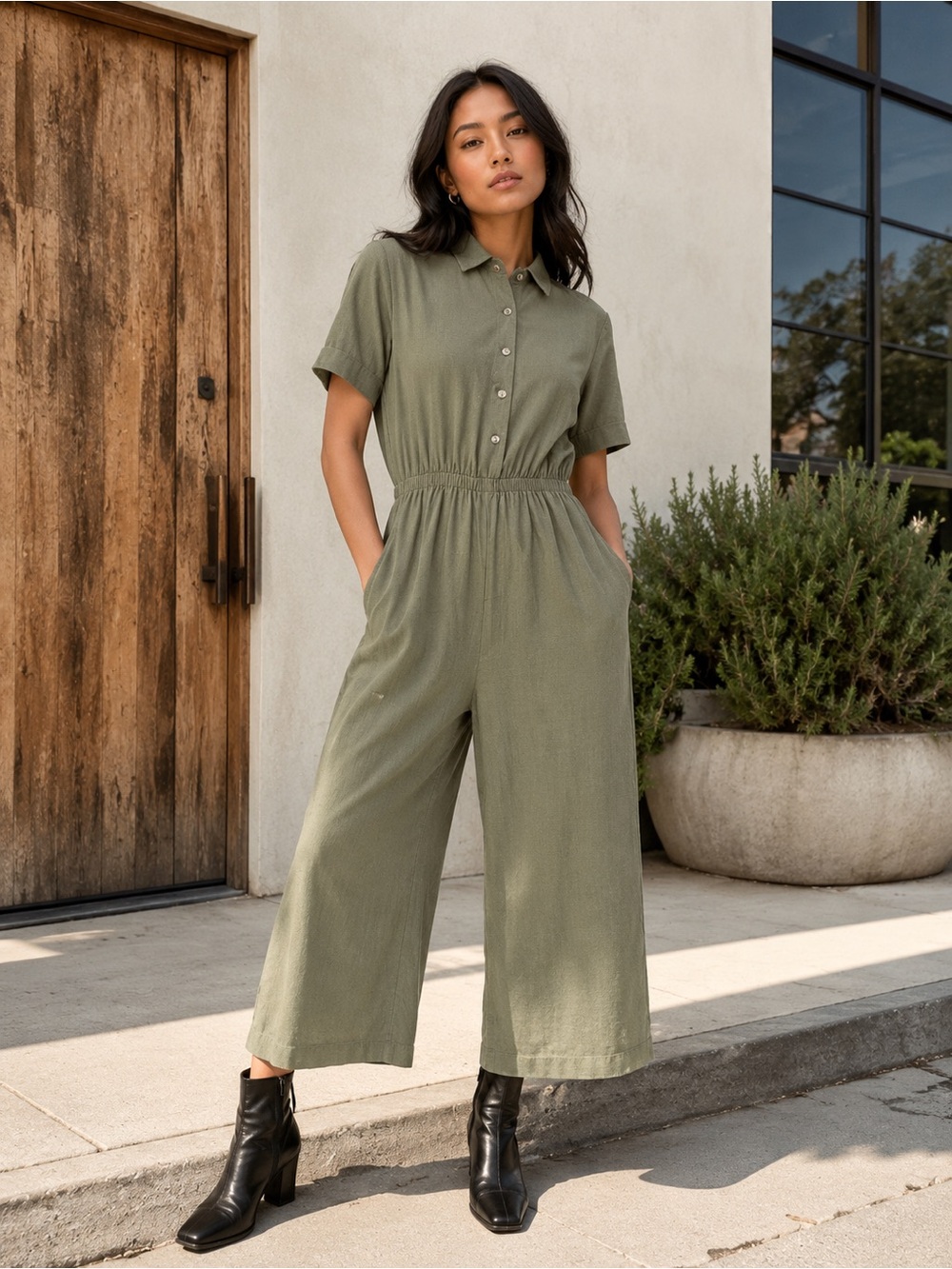 NEW nlt LA Jumpsuit in Olive, Size M